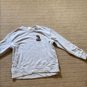 H&M Grey Embellished Sweatshirt